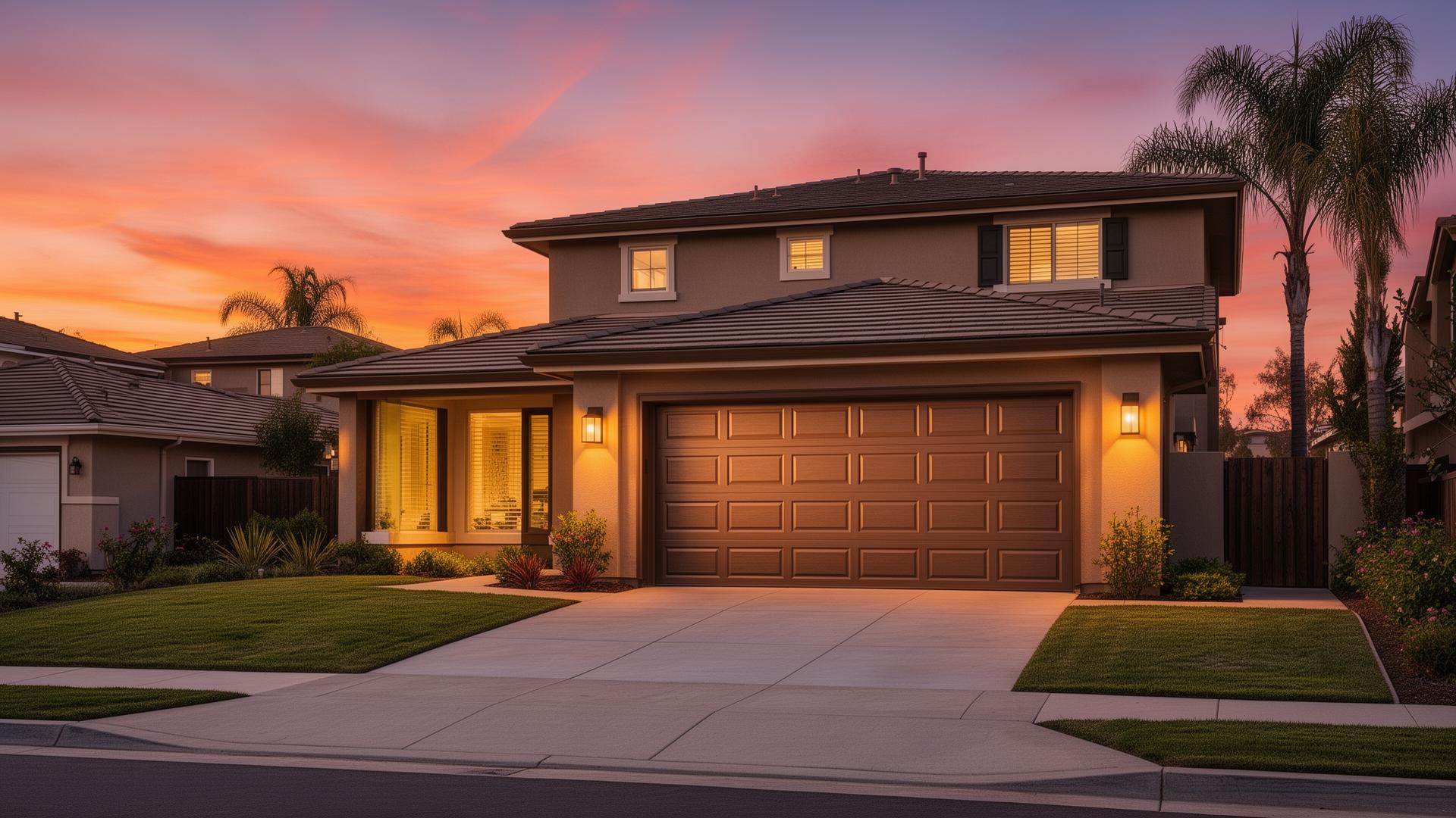 Beautiful home with modern garage door in Antioch, CA